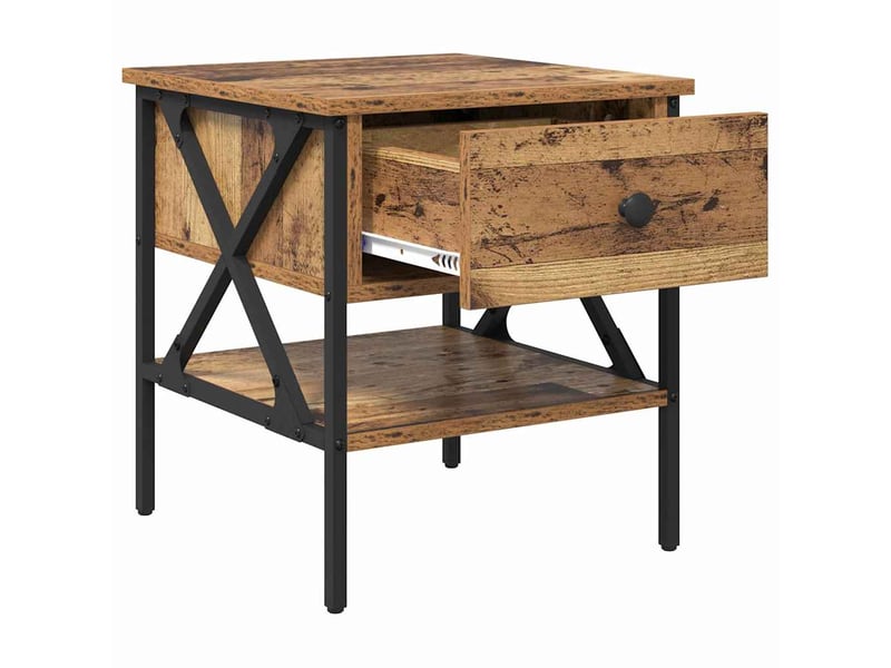  Table de chevet - cabinet de chevet - table de nuit avec tiroir bois ancien 40 x 42 x 45 cm  - Conforama D