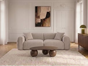 Canapé droit fixe <strong>BOBOCHIC</strong> <strong>SIENA</strong> 3 places Tissu beige