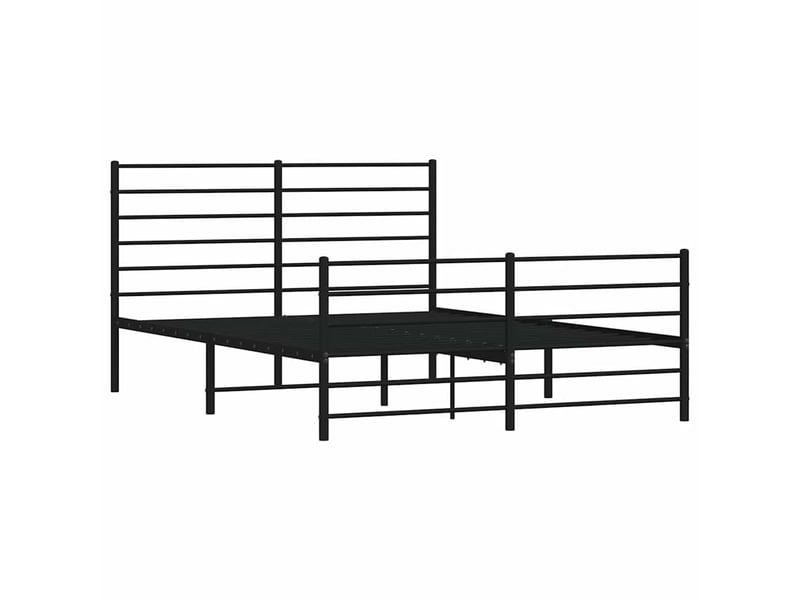  Lit double- lit adulte -  cadre de lit métal sans matelas avec pied de lit noir 135x190cm  - Conforama C