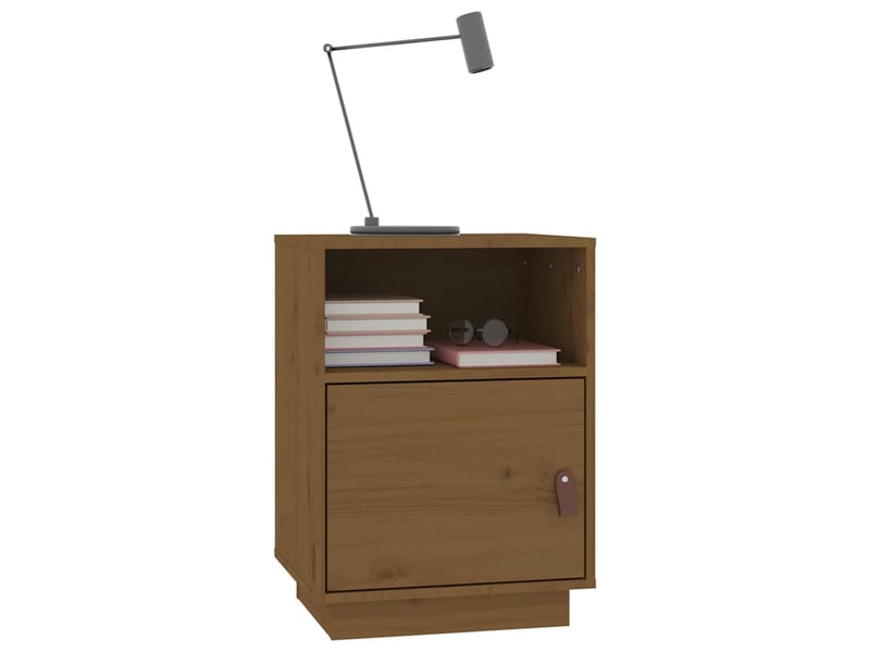  Lot de 2 tables de chevet - cabinet de chevet - table de nuit marron miel 40x34x55cm bois de pin massif  - Conforama C