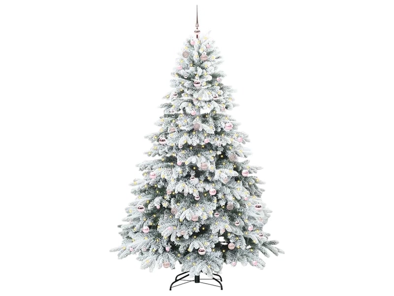  Sapin de noël, arbre de noël artificiel avec 300 led blanc 210 cm pe et pvc cf61214  - Conforama C