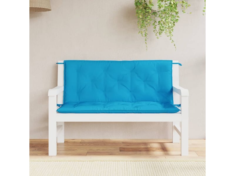  Lot de 2 coussins de banc de jardin, coussins d'assise bleu clair tissu oxford cf58641  - Conforama B