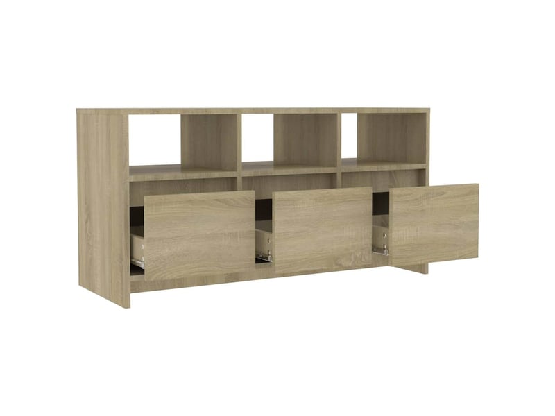  Meuble tv - banc tv - meuble de rangement chêne sonoma 102x37,5x52,5 cm bois d'ingénierie  - Conforama E