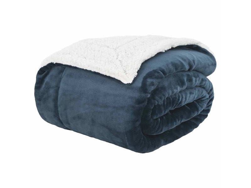  Plaid canapé bleu marine 150x200 cm 1.64 kg polaire  - Conforama A