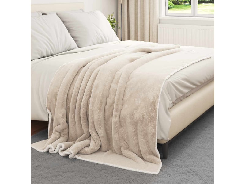 Plaid canapé beige 150x200 cm 1.64 kg polaire - Conforama C