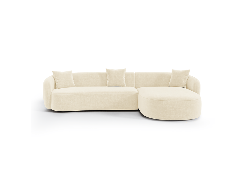 Canapé d'angle droit 4 places en tissu tramé toucher doux crème celine 1CELADTTCR - Conforama C
