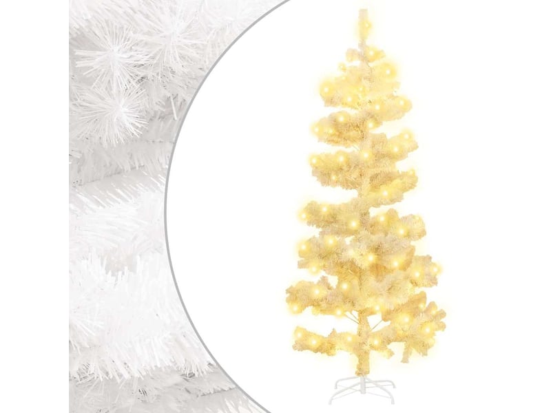  Arbre de noël, sapin de noël hélicoïdal pré-éclairé et support blanc 150cm pvc  - Conforama B