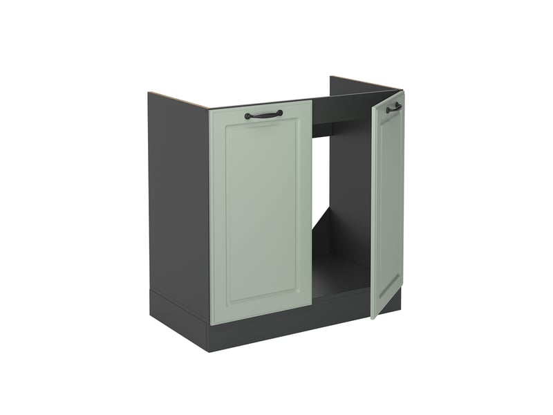 Vicco meuble bas sous-évier, mint campagneanthracite, 80cm plan de travail chêne doré - Conforama E