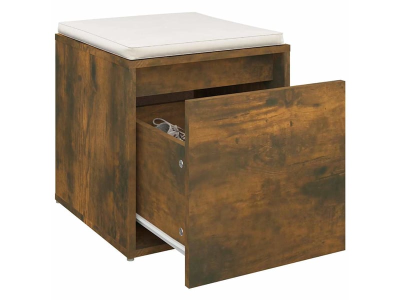  Boîte de rangement bureau chêne fumé 40,5x40x40 cm bois d'ingénierie  - Conforama E