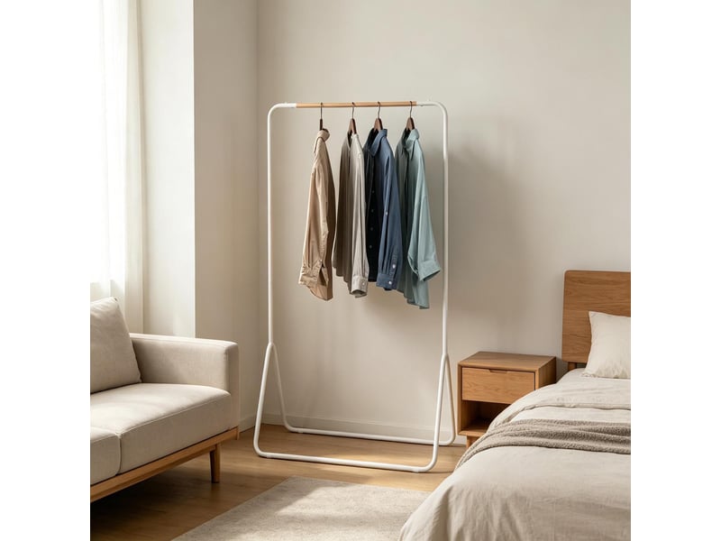  Portant à vêtements en métal blanc 80 x 47 x 146 cm T5828P519374 - Conforama B