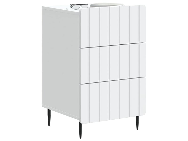 Table de chevet - cabinet de chevet - table de nuit blanc 43 x 41 x 68 cm bois d'ingénierie - Conforama B
