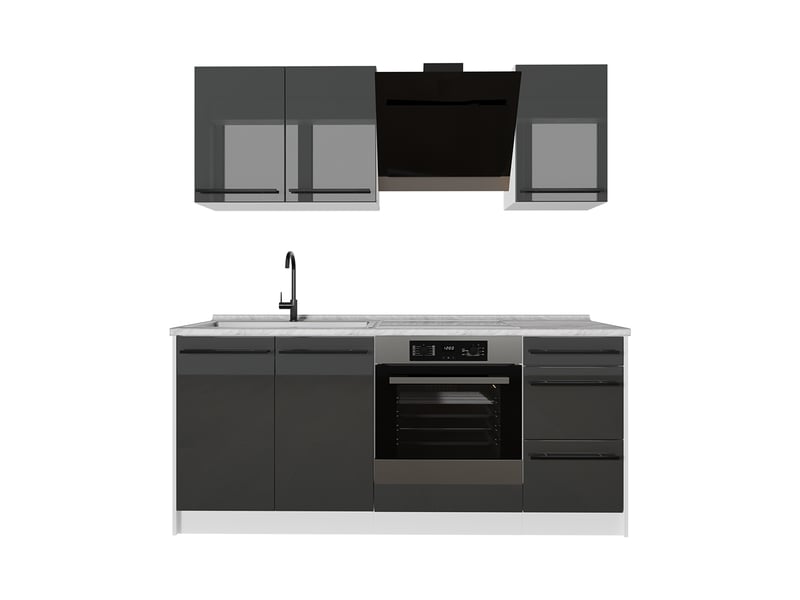  Vicco cuisine, anthracite haute brillanceblanc, 180cm sans plan de travail  - Conforama A
