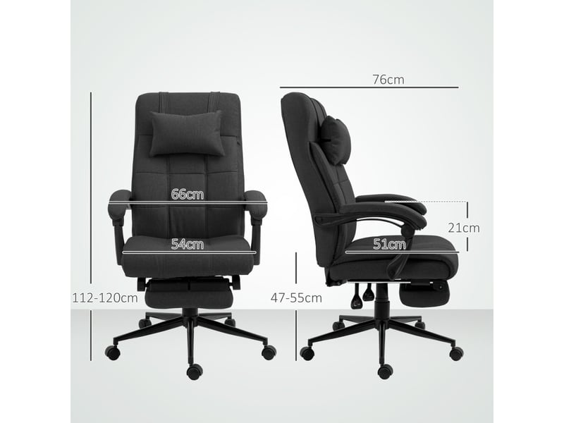  Produit haray fauteuil de bureau ergonomique avec repose pieds appui tête noir  - Conforama E