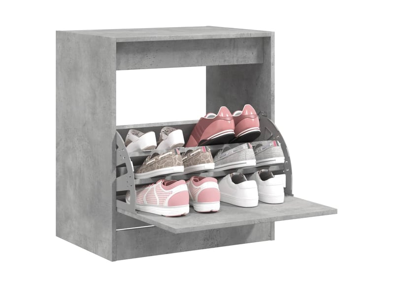  Meuble à chaussure, armoire à chaussures gris béton 60x42x69 cm bois d'ingénierie  - Conforama B