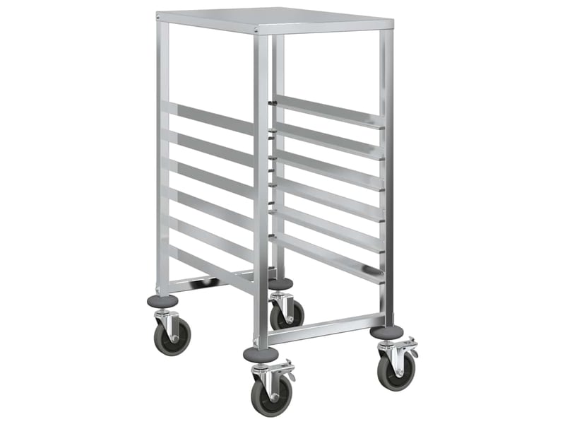  Desserte de cuisine, chariot à plateaux 6 bacs gn 39x55x87 cm acier inoxydable  - Conforama A