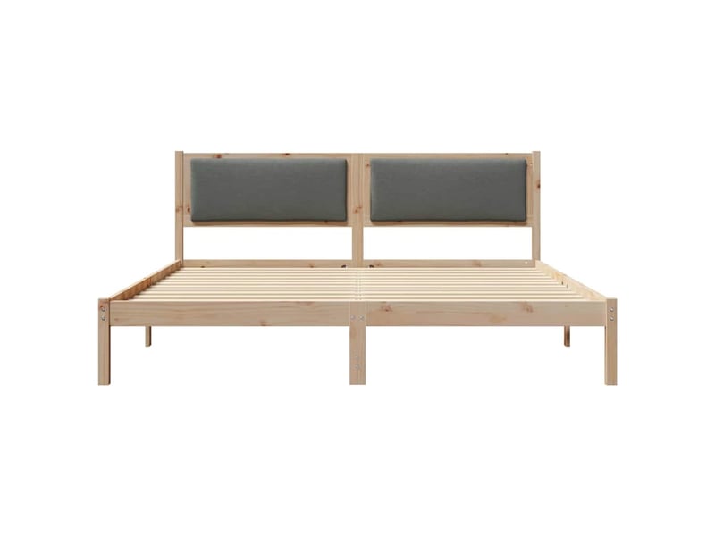  Lit double- lit adulte -  cadre de lit gris foncé 200 x 200 cm pin massif  - Conforama D