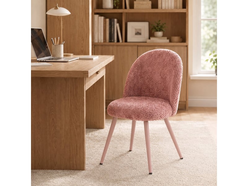  Chaises de salle à manger montiaria velours rembourrées rose  - Conforama E
