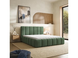 Lit coffre 200x200 cm <strong>MASSENO</strong> <strong></strong> coloris vert