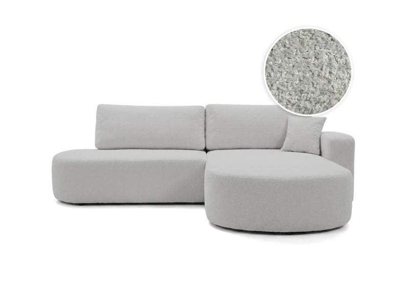  Canapé d'angle max réversible et convertible kiara 5 places en tissu bouclette - gris clair KIARA - Conforama A