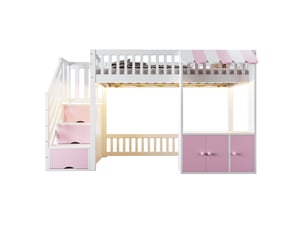 Lit simple 90x200 cm coloris rose