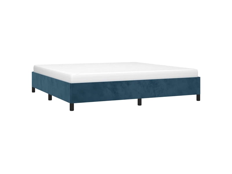  Lit double- lit adulte -  cadre de lit sans matelas bleu foncé 200x200 cm velours  - Conforama B
