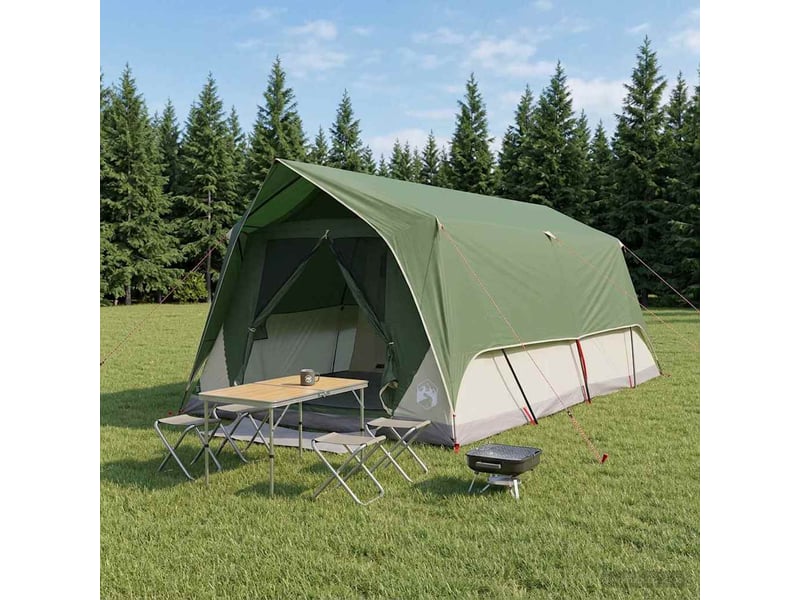  Tente tunnel, tente de camping 6 personne vert polyester et acier  - Conforama B