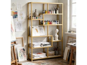 Bibliotheque coloris bicolore 8 étagère(s) <strong>MEULVA</strong> <strong></strong> - 30 cm x 180 cm