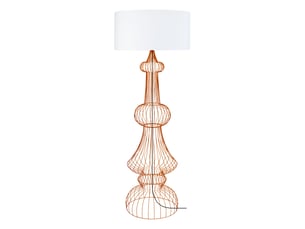 Lampadaire tissu cylindre pagoda beige d60 cm