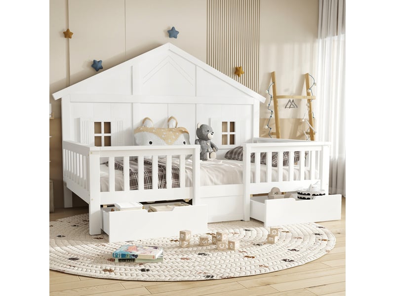 Lit simple 90x200 cm coloris blanc pin lit enfant blanc - Conforama D