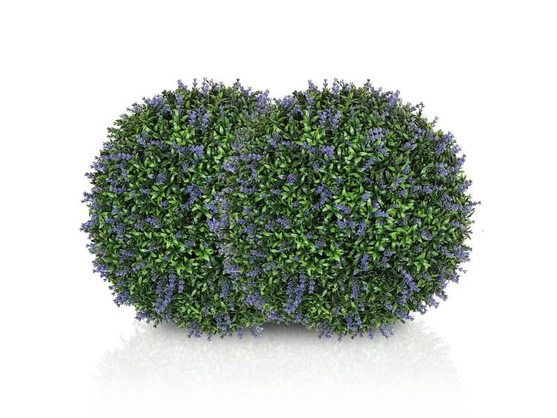 Lot de 2 plantes artificielles lavande boule 42x42x42 cm – violet et vert – protection uv intérieur extérieur - Conforama A