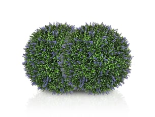 Lot de 2 plantes artificielles lavande boule 42x42x42 cm – violet et vert – protection uv intérieur extérieur