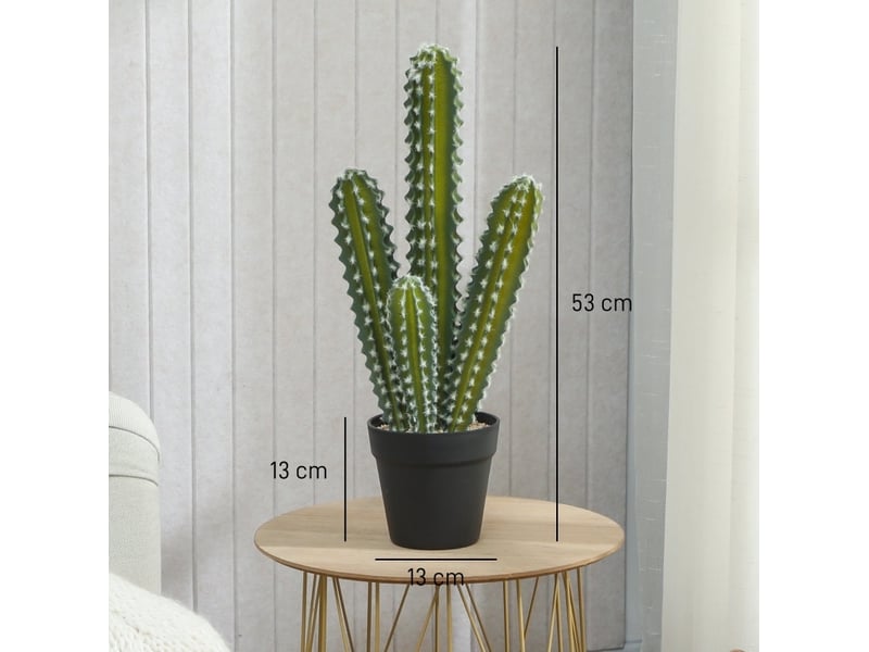  Plante artificielle cactus 53 cm – vert – en pot décoratif, sans arrosage ni taille, pour intérieur  - Conforama C