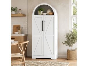 Buffet de cuisine blanc 70x40x165 cm en mdf avec niche ouverte