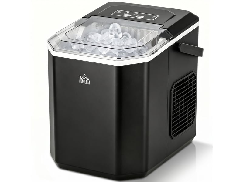  Machine à glaçons autonettoyante 9 glaçons en 6-13 minutes avec panier et pelle 22.2x29.4x29 cm noir  - Conforama B