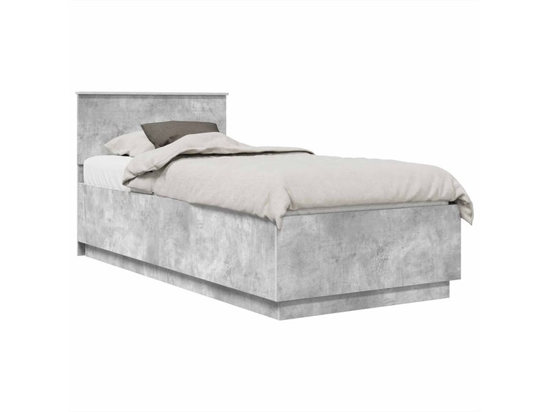  Lit simple- lit adulte -  cadre de lit gris béton 100 x 200 cm bois d'ingénierie  - Conforama B