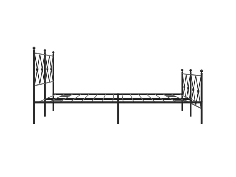 Lit double- lit adulte - cadre de lit métal sans matelas avec pied de lit noir 150x200cm - Conforama D