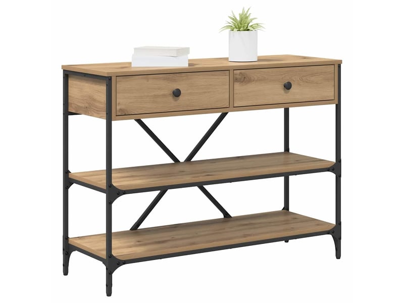  Table console - table d'appoint - table d' entrée marron 100 x 34,5 x 75 cm bois  - Conforama C