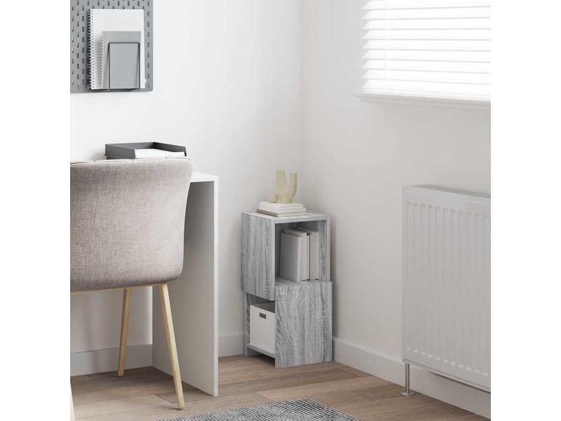  Meuble d'angle, meuble de rangement salon 25,5x25x55cm bois d'ingénierie gris sonoma  - Conforama D
