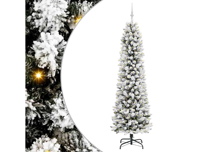  Sapin de noël - arbre de noël artificiel blanc 210 cm pvc, métal et plastique  - Conforama A