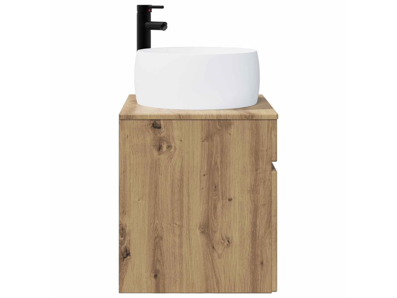 Meuble de lavabo mural, rangement salle de bain chêne artisanal 49x44.5x66 cm - Conforama C