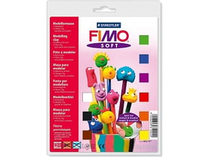 Coffret fimo soft 9 12 blocs + accessoires