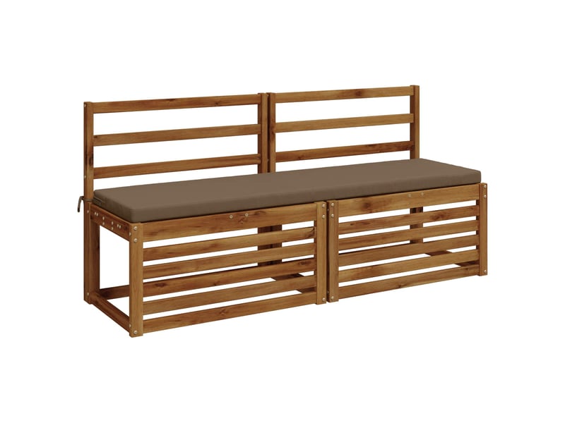  Lot de 2 coussins de banc, coussins d'assise soest 100 % polyester taupe cf57470  - Conforama C