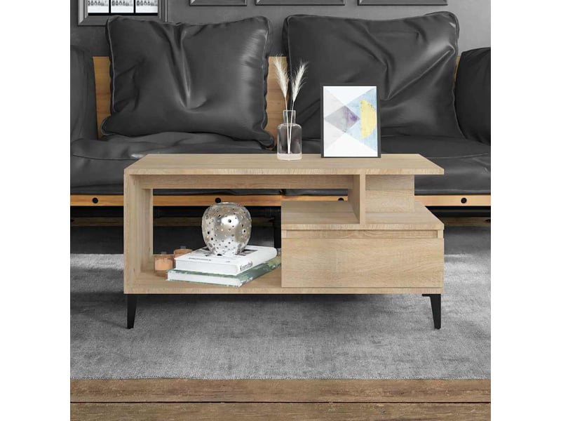  Table basse - table de salon - table à thé chêne sonoma 90x49x45 cm bois d'ingénierie  - Conforama B