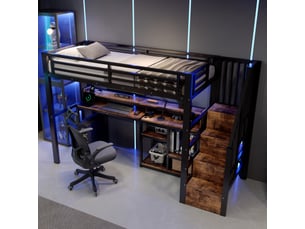 Lit mezzanine 90x200 cm <strong></strong> <strong></strong> coloris noir