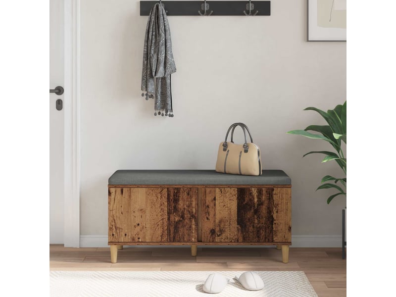  Banc d'entrée, banc interieur avec coussin bois ancien 100x38x46 cm shl87190  - Conforama D