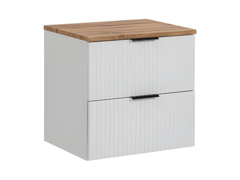  Ensemble de salle de bain noxera 60 cm – blanc mat et chêne wotan  - Conforama A
