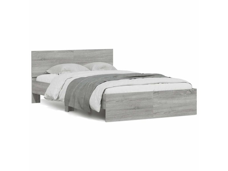  Lit double- lit adulte -  cadre de lit sans matelas sonoma gris 135x190 cm  - Conforama A