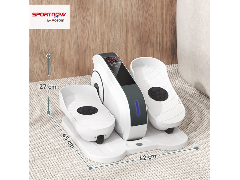  Mini appareil elliptique sous bureau 45x42x27 cm modes auto et manuel acier blanc  - Conforama C