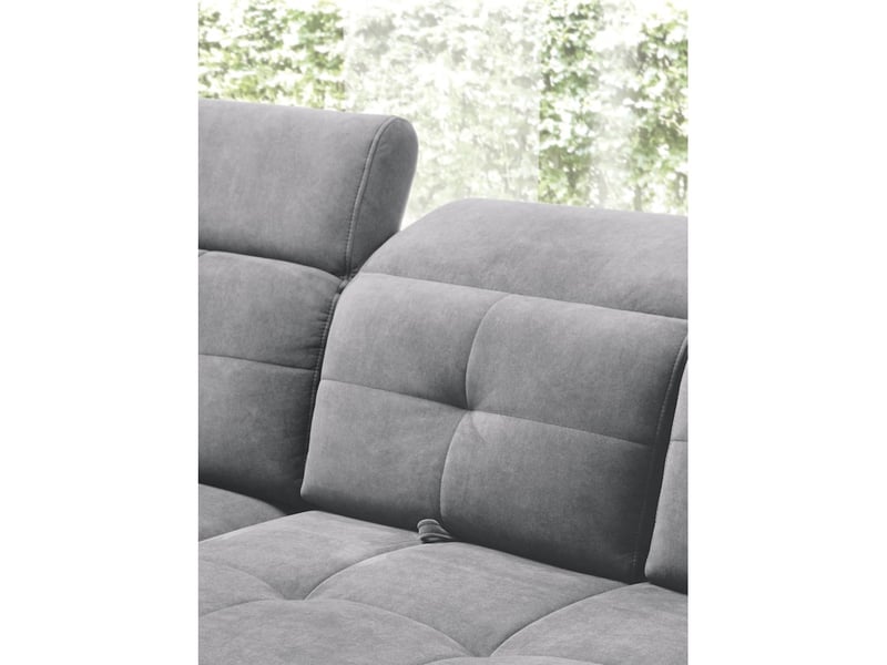 Canapé d'angle gris 5 places angle gauche assise haute 48cm inferno - Conforama C