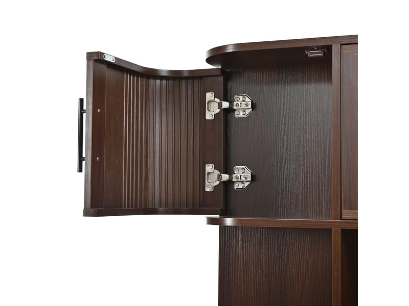  Meuble de rangement haut 8 portes en mdf coloris noyer 120 x 20 x 180 cm GL2745D - Conforama E